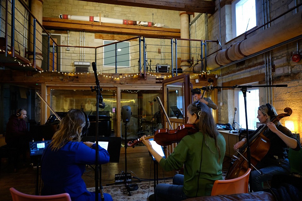 The full seven-piece recording at Real World Studios